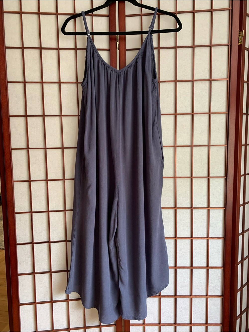 EUC HUNTER & BROWN Slate Blue Wide Leg Jumpsuit/Romper Size S